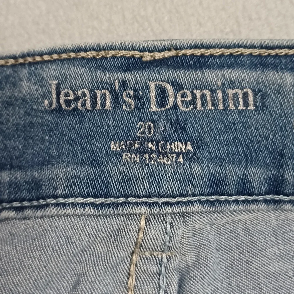 Jean's Denim Jeans Womens 20W Blue Straight Distressed Stretch‎ Casual Pants